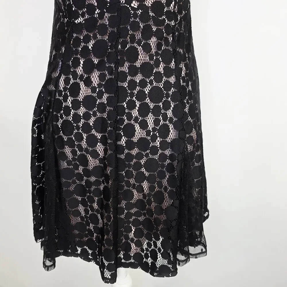 Disney Minnie Rocks the Dots Dress Medium Black Lace Polka Dot Whimisgoth
